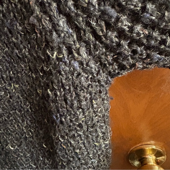 Free People Dylan Tweedy Wool Linen Oversized Turtleneck Sweater Slouchy Chunky - Picture 12 of 15